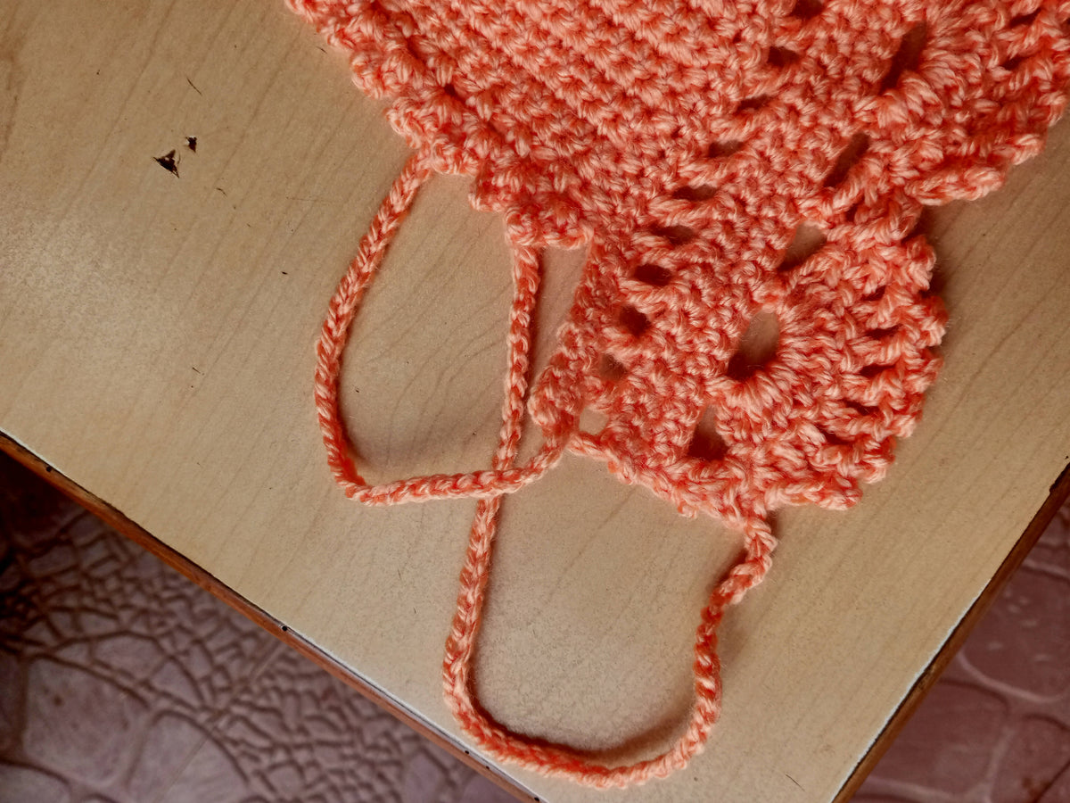 Hand-Crocheted Bralette in Peach — Adjustable Summer & Beach Top - Done With Love Store