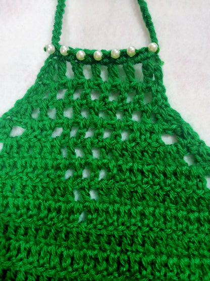 Hand-Crocheted Halter Crop Top — Adjustable Summer & Beach Top - Done With Love Store