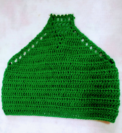 Hand-Crocheted Halter Crop Top — Adjustable Summer & Beach Top - Done With Love Store
