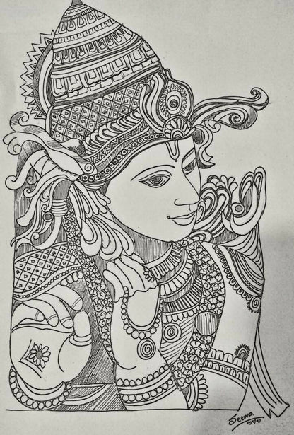 LORD KRISHNA-BW1 | HOUSE WARMING GIFTS | HOME DECOR| New Home Art | Housewarming Gift | Custom House Art | House Wall Art | Home Sweet Home | Gifts with Purpose BY DONE WITH LOVE