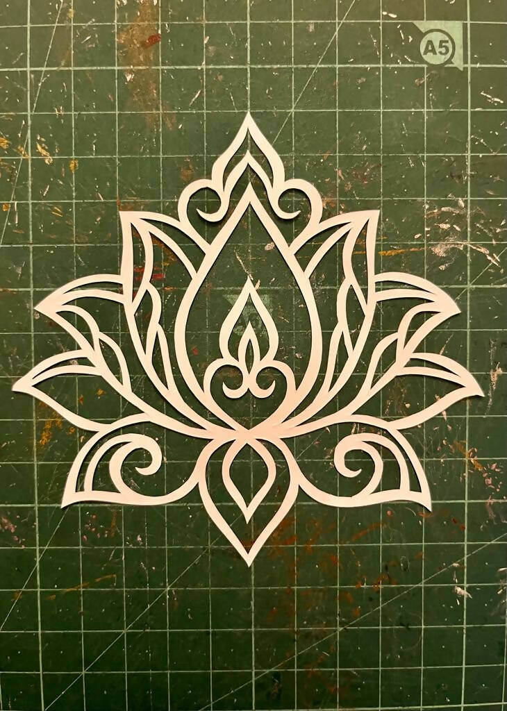 Lotus Paper Cutting Tabletop | Paper Cut Art | New Home Art | Housewarming Gift | Custom House Art | House Wall Art | Coffee Table Art | Indian Lotus - Done With Love Store