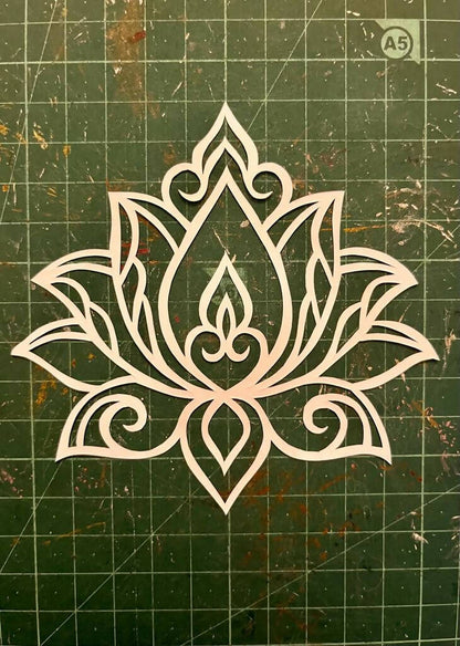 Lotus Paper Cutting Tabletop | Paper Cut Art | New Home Art | Housewarming Gift | Custom House Art | House Wall Art | Coffee Table Art | Indian Lotus - Done With Love Store