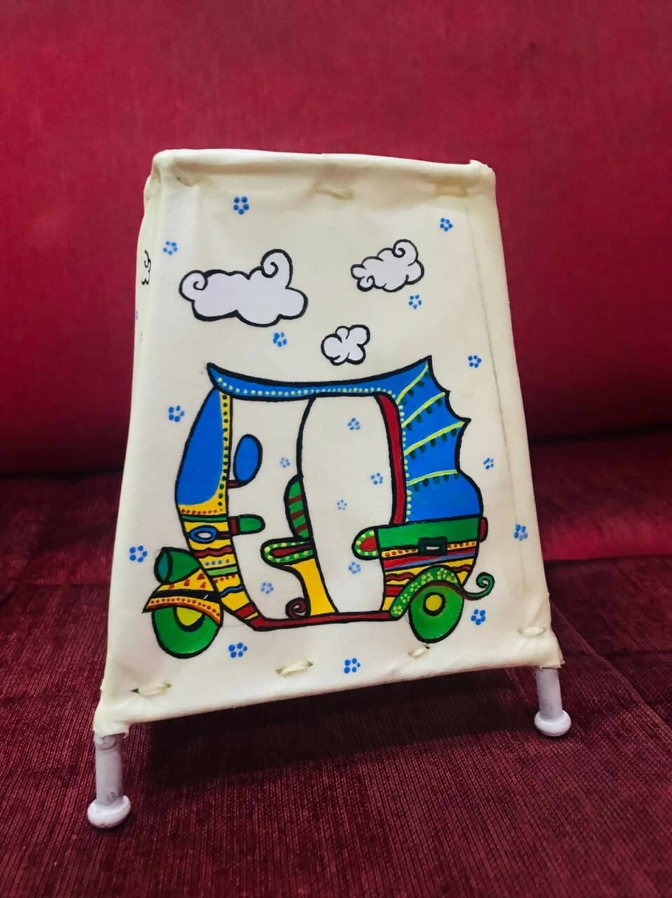 Rickshaw Tholu Lamp (TL1) — Handpainted Leather Tealight Lamp - Done With Love Store