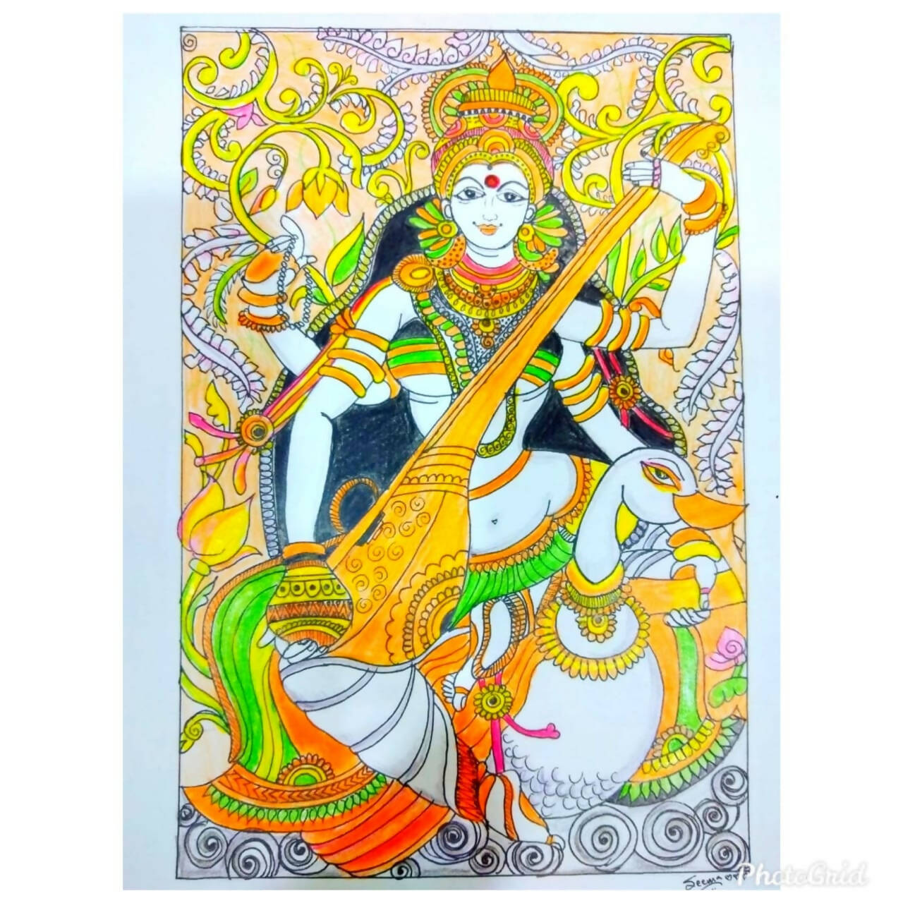KERALA MURAL ART KM1| HOUSE WARMING GIFTS| HOME DECOR| New Home Art | Housewarming Gift | Custom House Art | House Wall Art | Home Sweet Home | Gifts with Purpose BY DONE WITH LOVE - Done With Love Store