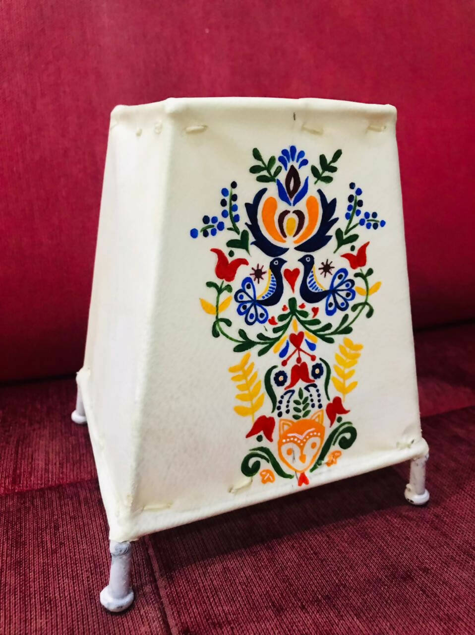 Scandinavian Art Tholu Lamp — Handpainted Leather Tealight Lamp - Done With Love Store