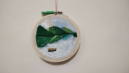 Scenery embroidery hoop portrait | Home Decor | Handicraft | Wall Decor - Done With Love Store