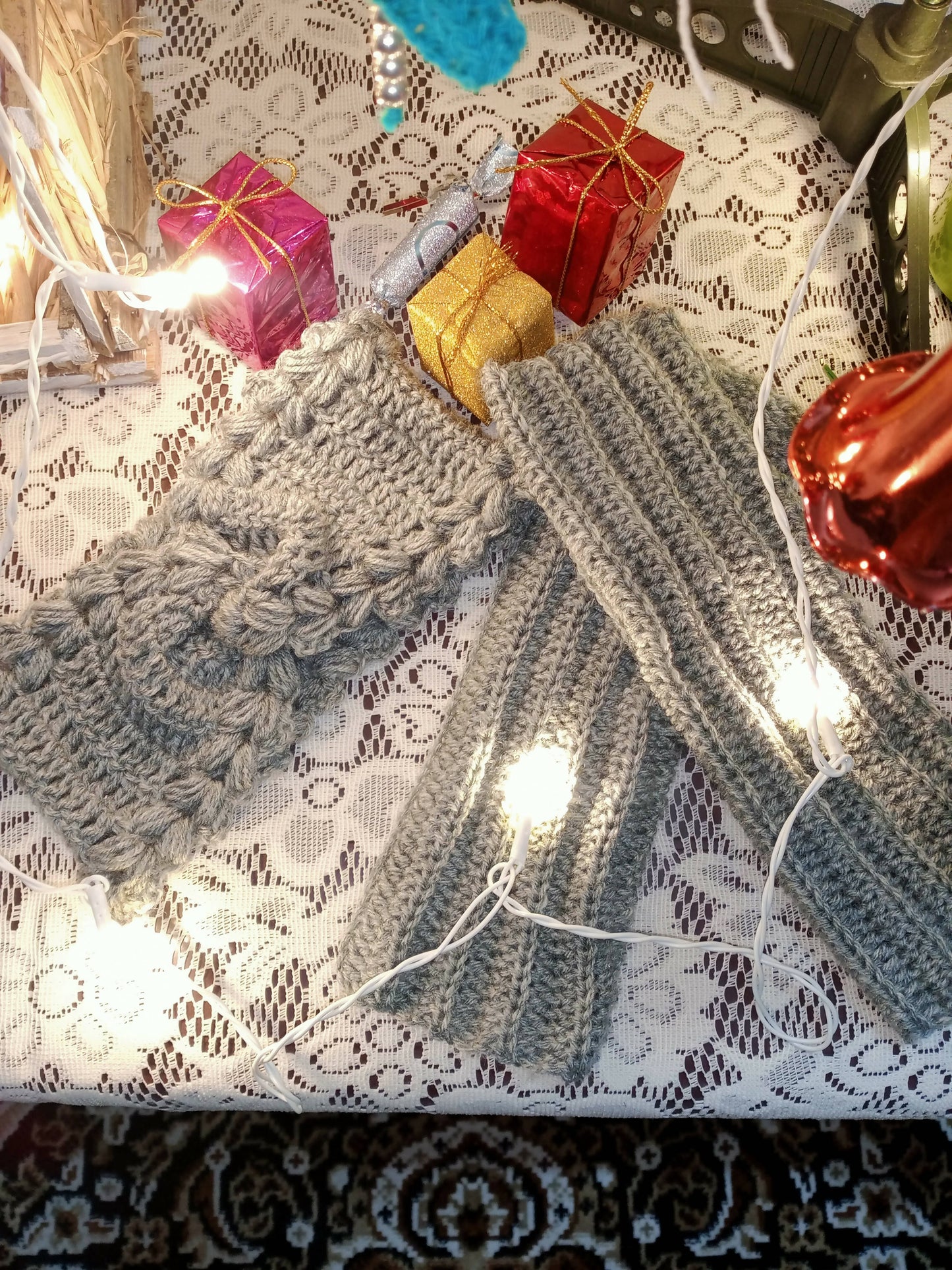 Crochet Earwarmer with Fingerless Gloves | crochet earwarmer| crochet gloves | winter accessories| winter wear | earwarmer with gloves| Amanda's collection| gifts with purpose by Done With Love - Done With Love Store